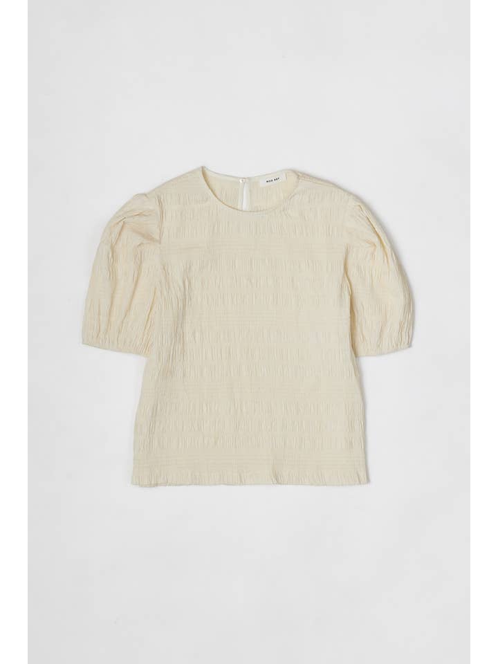 MOD REF – wholesale Blus - Dam – The Celia Top | Texturerad puffärmad topp14