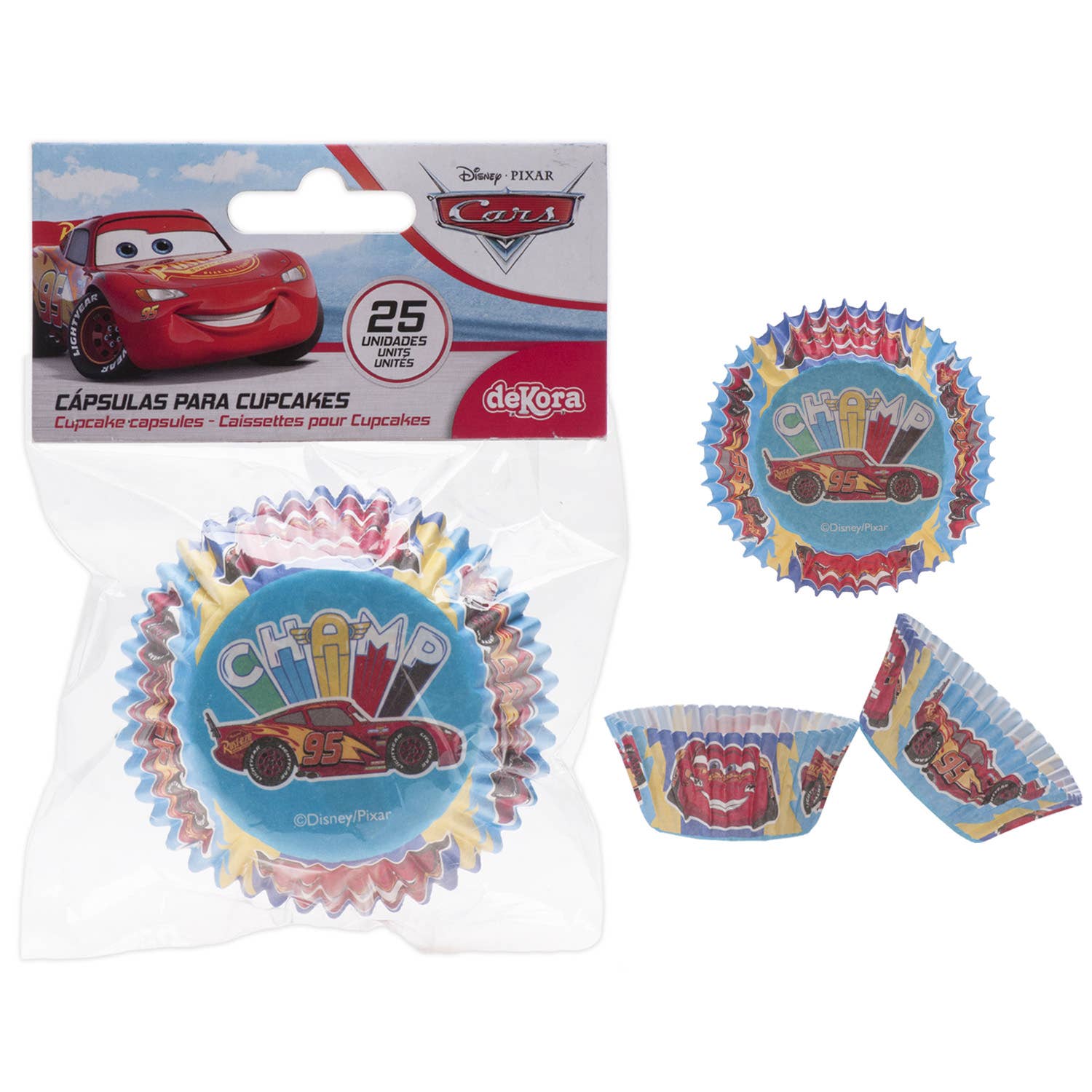 dekora - Wholesale Cupcake/Muffin Liner - BLISTER PACK OF 25 CUPCAKE CARS CAPSULES Ø 5CM H 3CM4