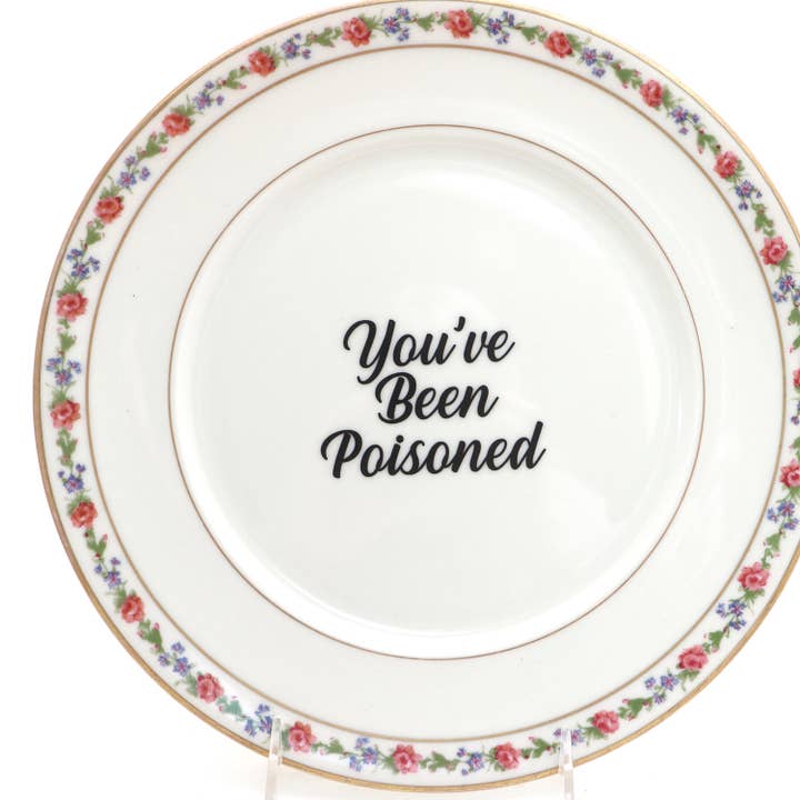 Lenny Mud - Wholesale Decorative Plate/Dish/Bowl - You've Been Poisoned vintage upcycled 10.5" Plate Program2