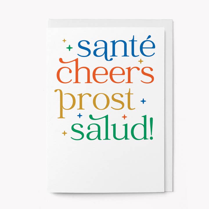 Sante, cheers, prost, salud! - Greeting Card for wholesale by Graphic Factory