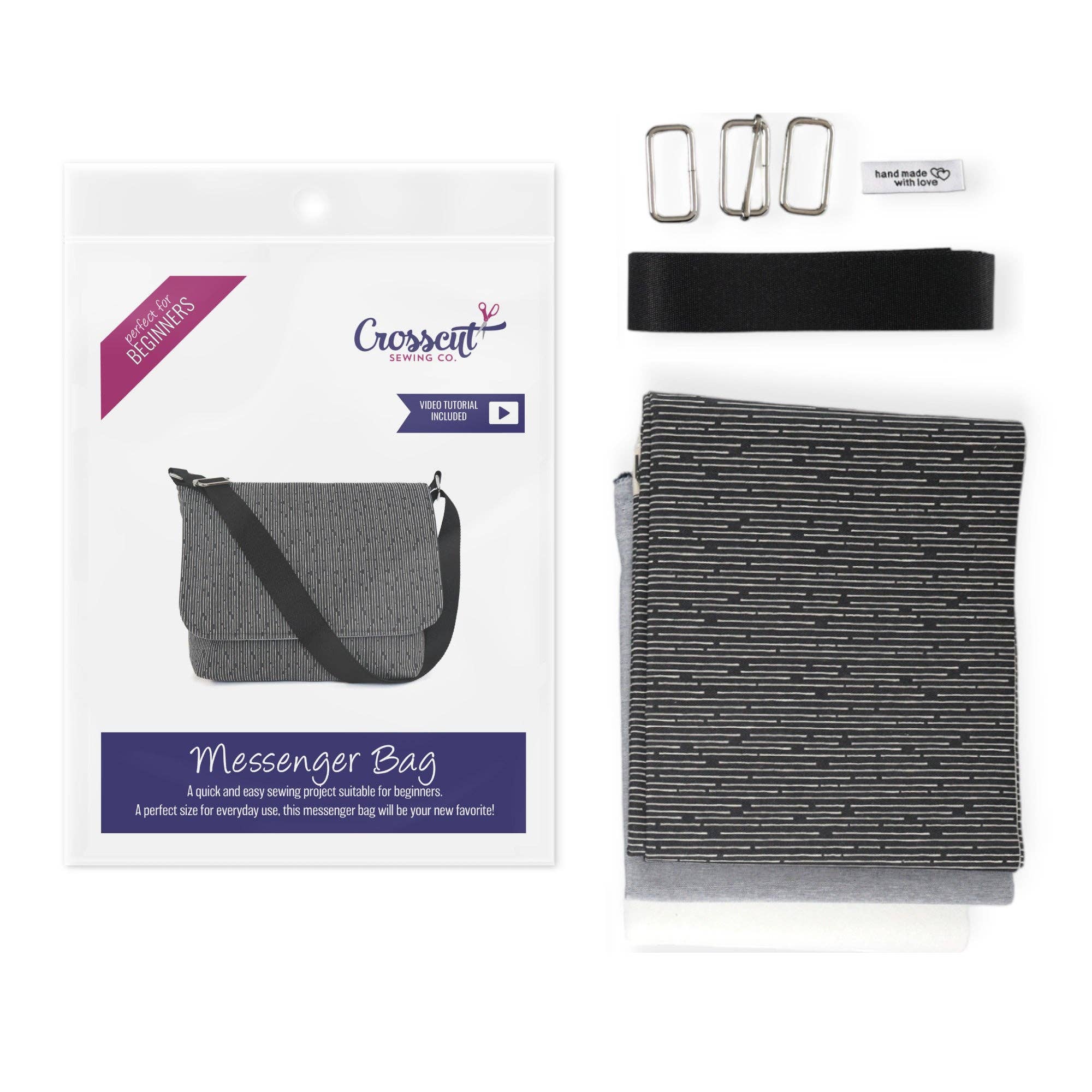 Crosscut Sewing Co. - Wholesale DIY Craft Kit - Messenger Bag Sewing Kit - DIY Beginner Sewing Project Kit Kids and Adults27