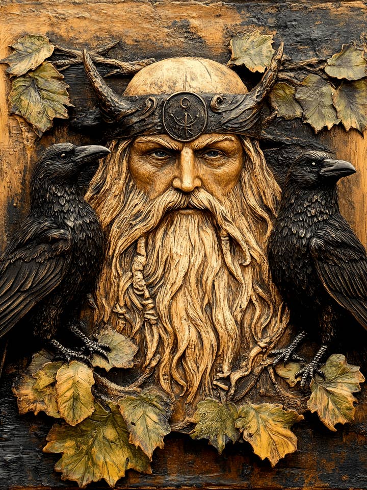 Snideri av Oden - Oden den nordiska guden väggkonsttryck – 8″x10″ konstverk för 11″x14″ ram för wholesale av Mowbi