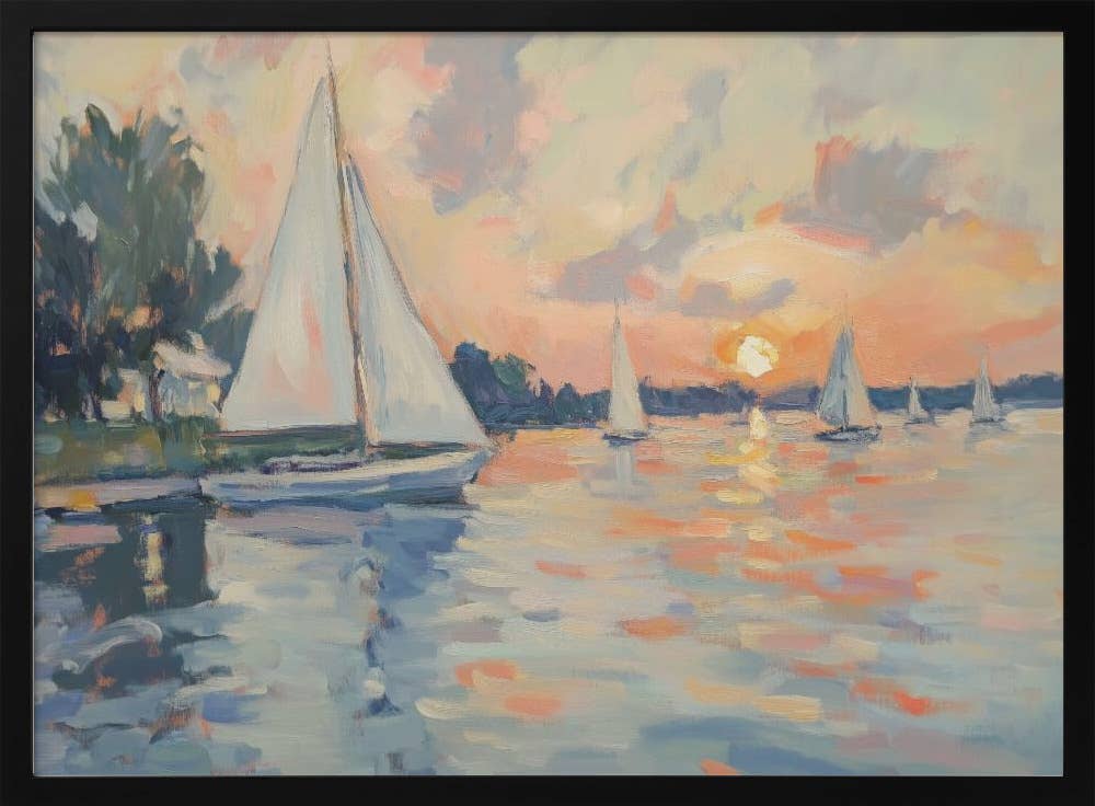 Ready2hangart, Inc. - Vente Affiche d'art - Art mural "Voiliers en mer"0