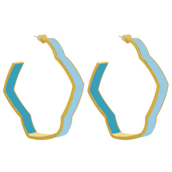 Zig Zag Øreringe - Blues for engroshandel hos QuayL Designs