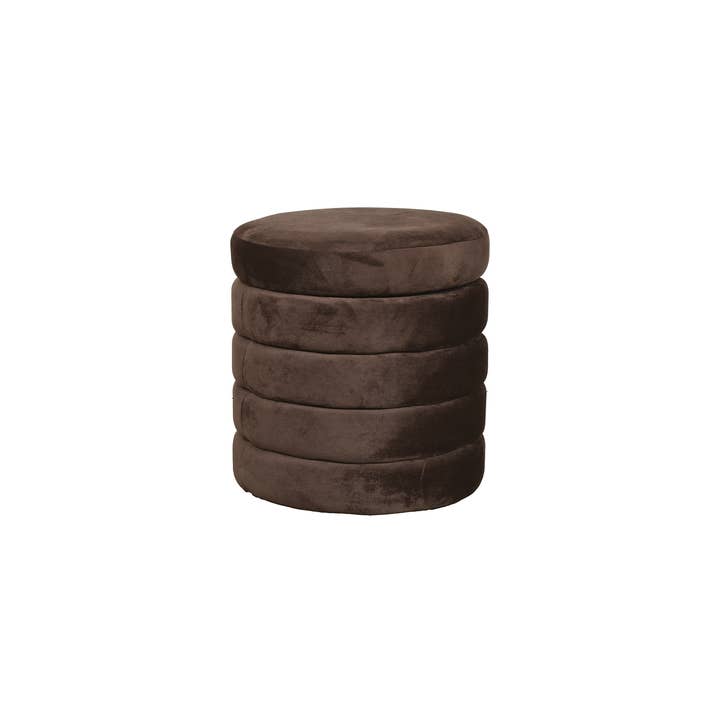 NoƩ velvet coffee storage stool D36 H37cm for wholesale by Opjet Paris