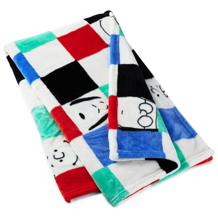 Peanuts™ Gang & Snoopy Checkered Blanket for wholesale by Hallmark