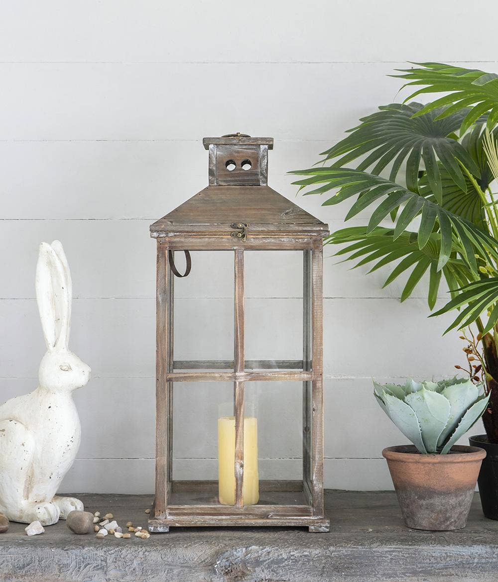 A&B Home Group Inc. - Wholesale Lantern - S/2 Graca Square Temple Garden Candle Lanterns - Brown1