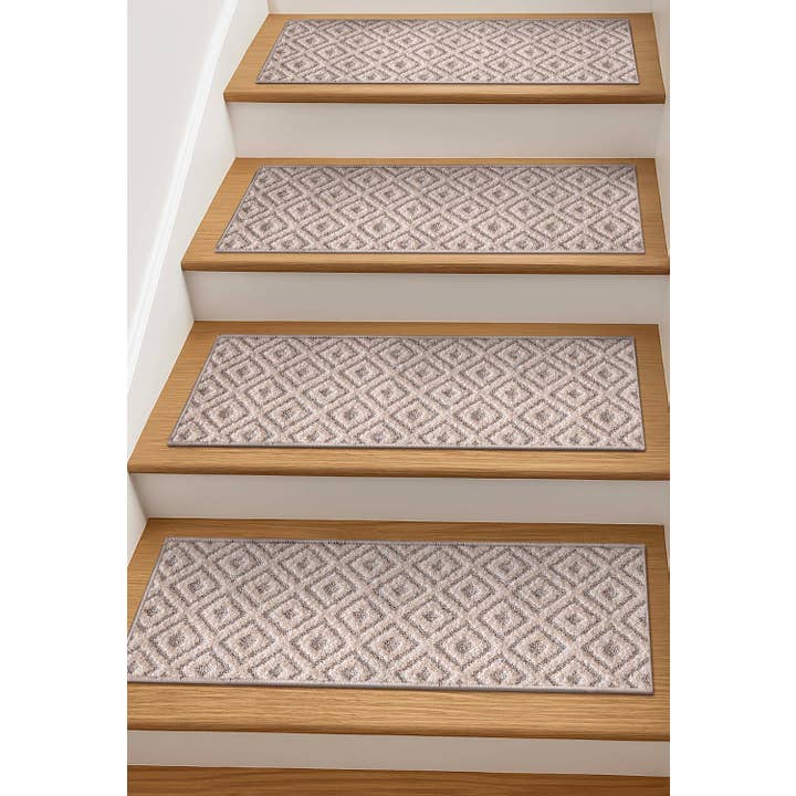 Well Woven - Wholesale Runner Rug - Pia Beige and Grey Stair Tread Rugs2