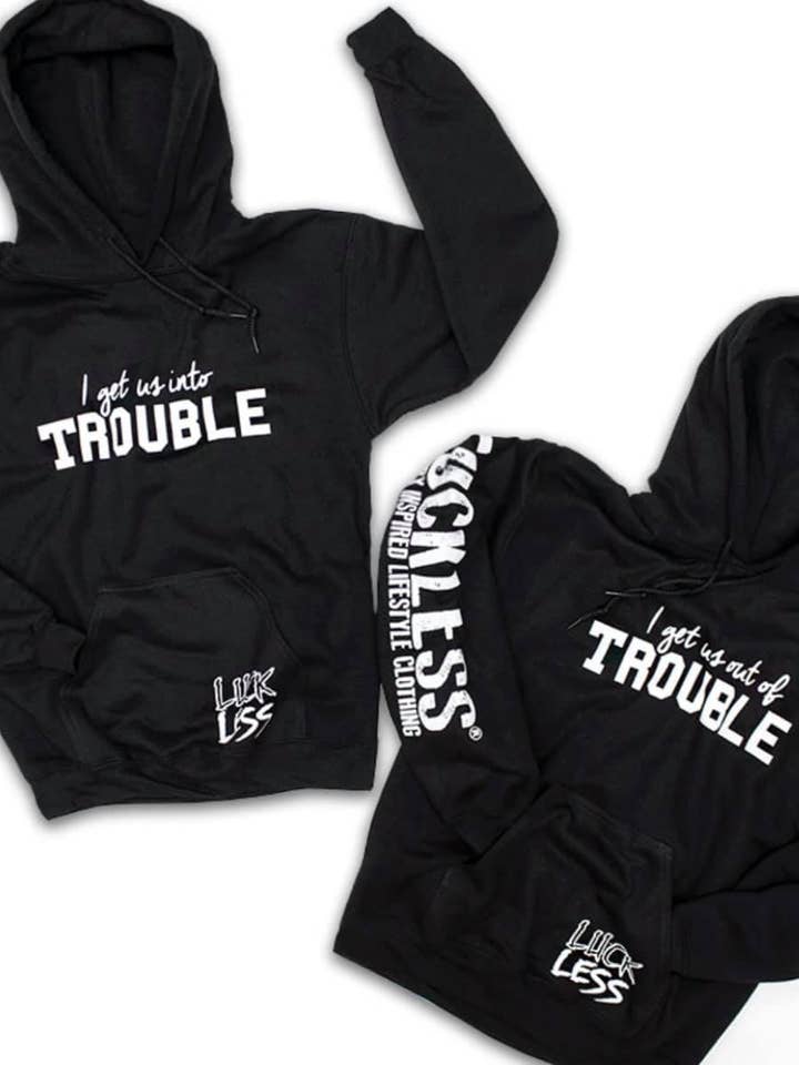 Conjunto de 2 Hoodies de Melhor Amigo Em e Fora de Apuros por atacado de Luckless Outfitters