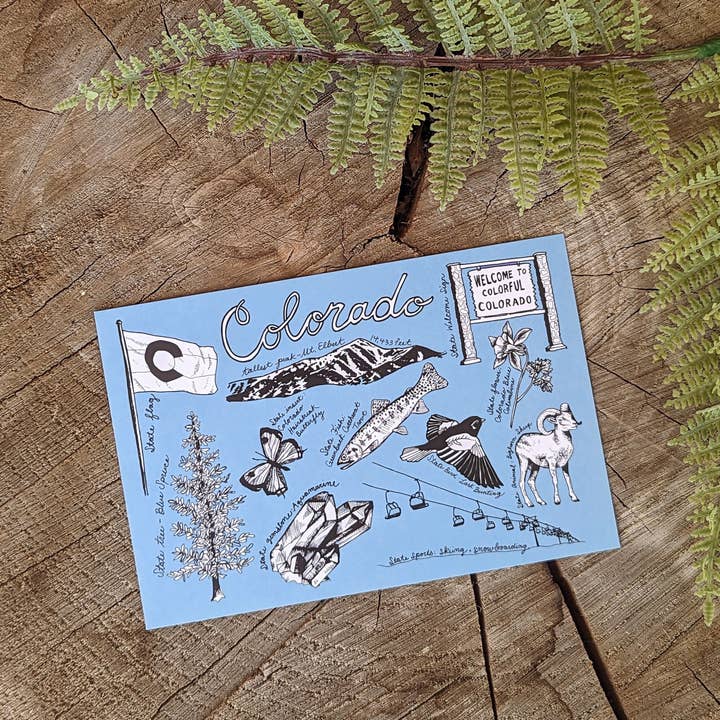 Postkarte | Colorado-Symbole für den Großhandel von ilikesara | art + goods