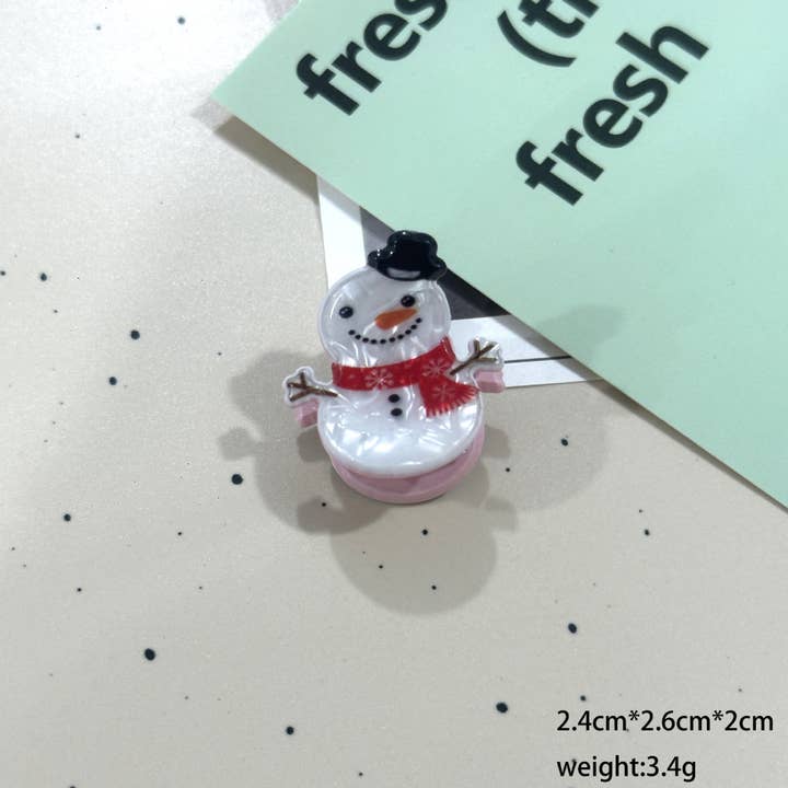 SoapElenGlen - Wholesale Hair Clip - Women's - Santa & Snowman Mini Hair Clip,Christmas Themed Hair Claw4
