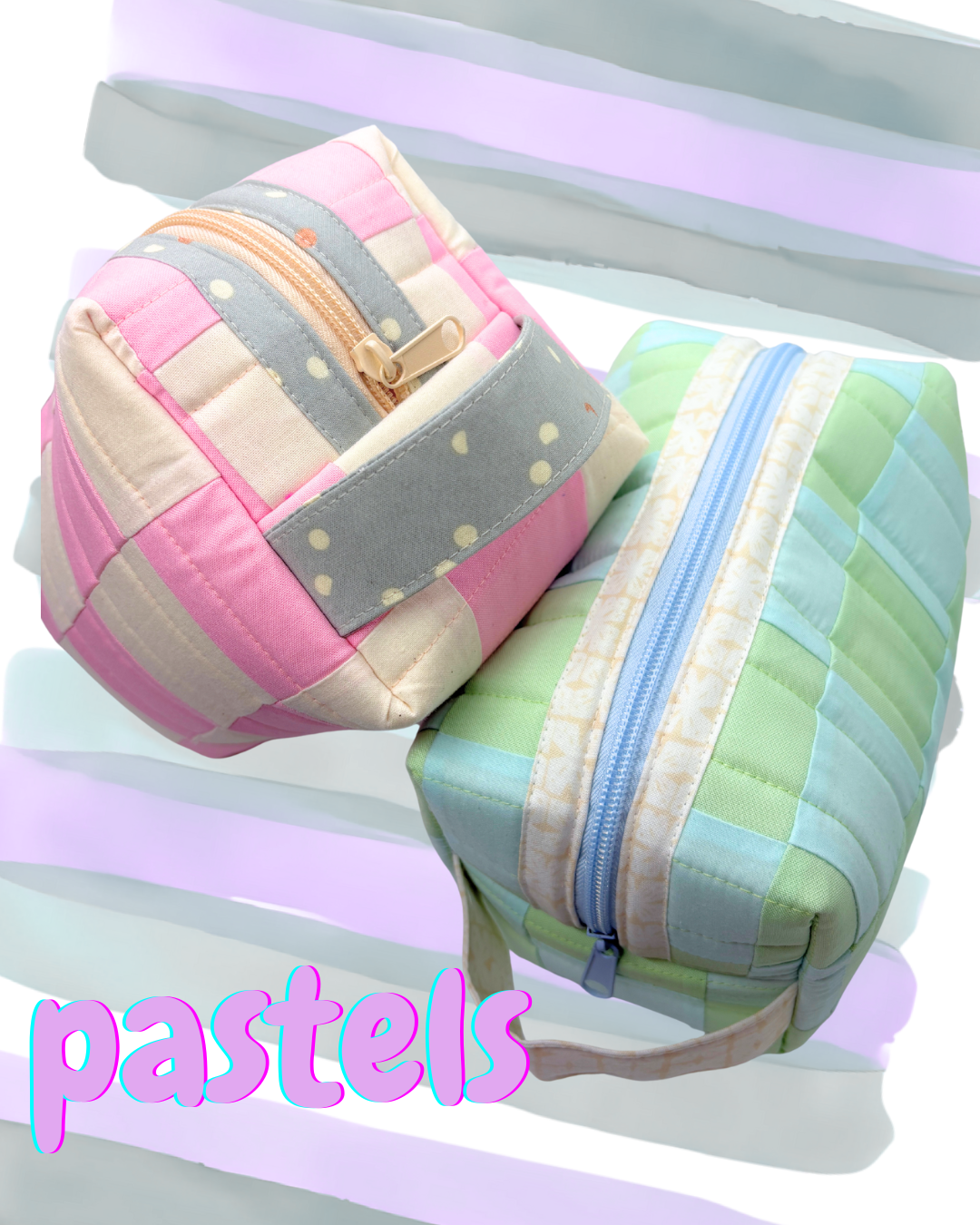 Zipped & Printed - Wholesale Toiletry Bag - Women's - Quilted Boxy Pouch (Cosmetics Pouch, Toiletry Bag, Dopp Kit)8