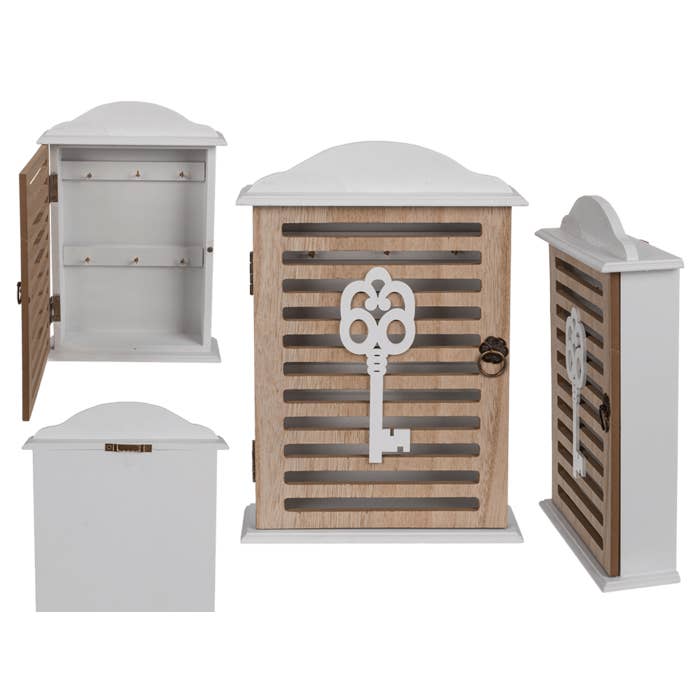 White wooden key box, for wholesale by Out of the blue KG