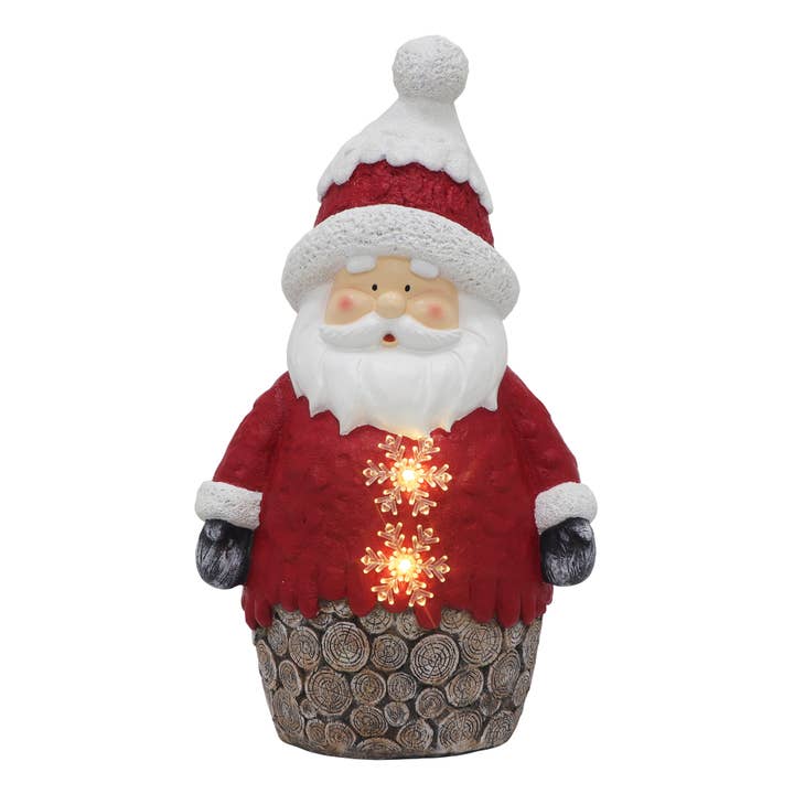 Abble - Wholesale Christmas Decoration - Abble Pre-Lit Resin Christmas Santa Sculture Decor1