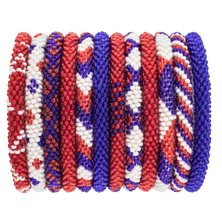 Bracelets Roll-On® patriotiques rouge, blanc et bleu - lot de 12 pour la vente par Aid Through Trade