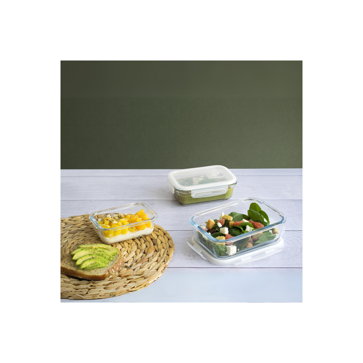 Pebbly France - Wholesale Food Storage Container - Set of 3 Glass Storage Containers1