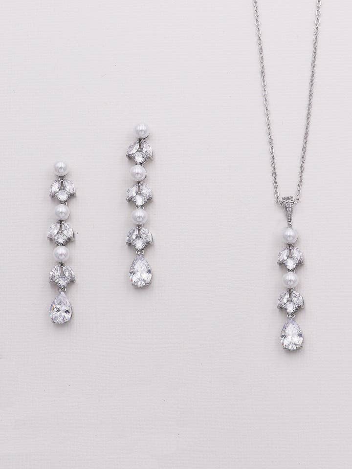 Juego de Joyas Sheila Pearl para venta al por mayor de allureweddingjewelry