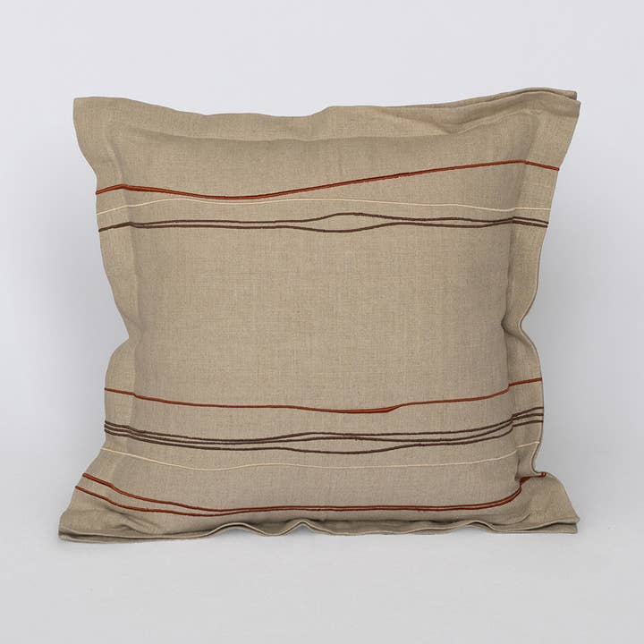 Las Canoas Pillow Cover - Natural Linen for wholesale by Sarah Drake Design