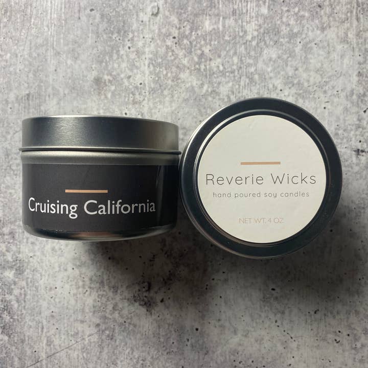 Bougie parfumée Cruising California, California Beach de 4 oz pour la vente par Reverie Wicks