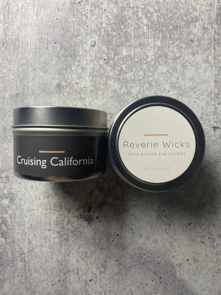 Bougie parfumée Cruising California, California Beach de 4 oz pour la vente par Reverie Wicks