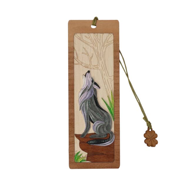 Howling Wolf Quilling Bookmark for wholesale by Poppin Cards and Gifts
