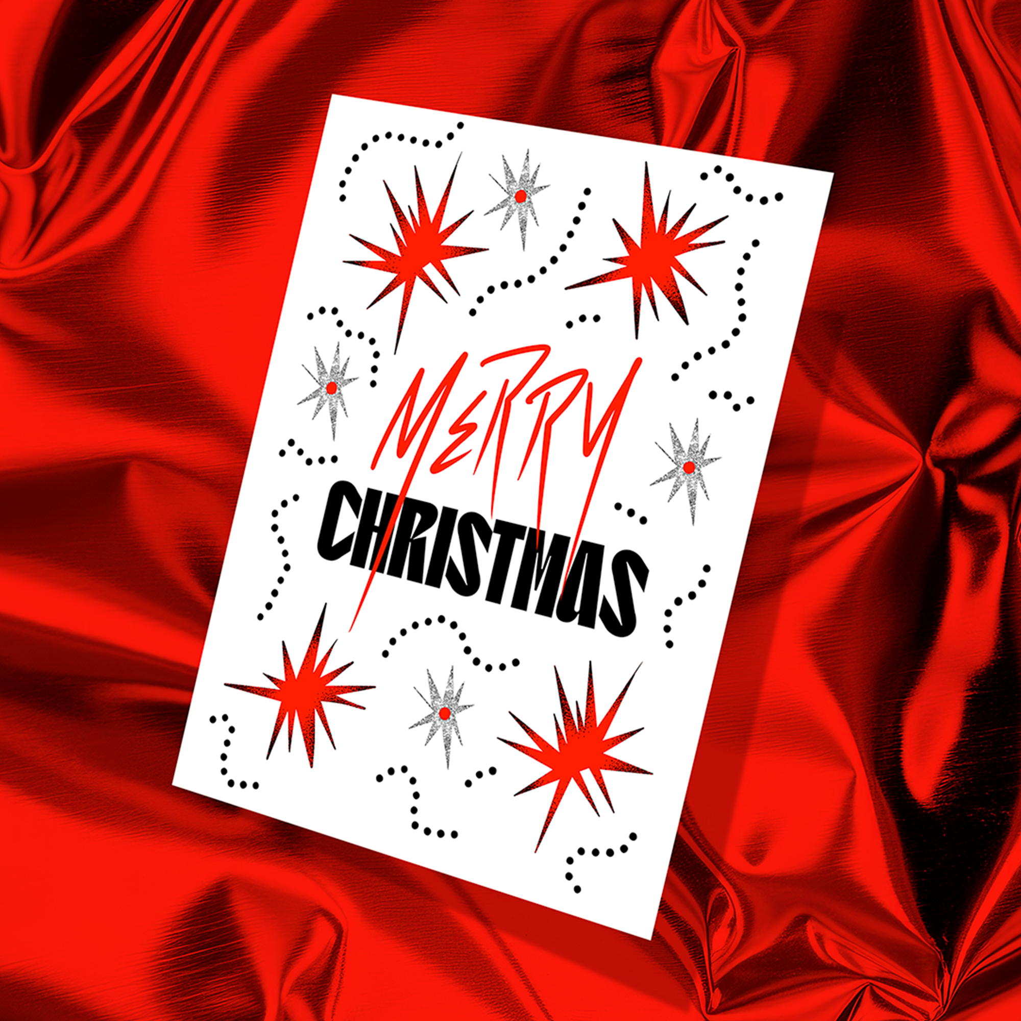 Kiki Gunn – postal de Natal por atacado – Cartão de Natal "Estrela Feliz Natal" / BOOM (branco)2