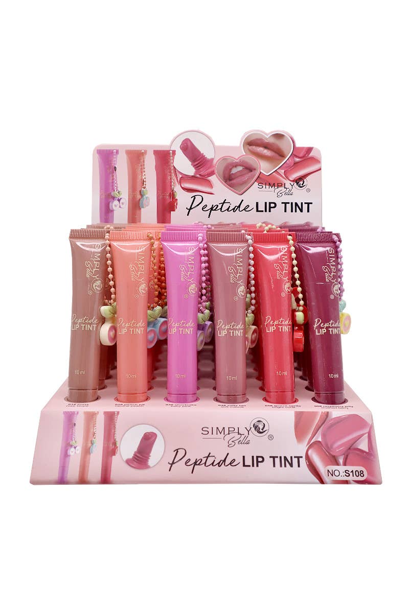 PINEAPPLE Beauty - Wholesale Lip Stain/Dye/Tint - Simply Bella S108 Peptide Lip Tint With Charms - 36 1