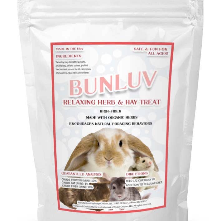 Dahlia Pets - Wholesale Pet Supplement - Not Cat/Dog - BunLuv Hay & Herb Treat For Rabbits, Guinea Pigs, Hamsters, & Chinchillas