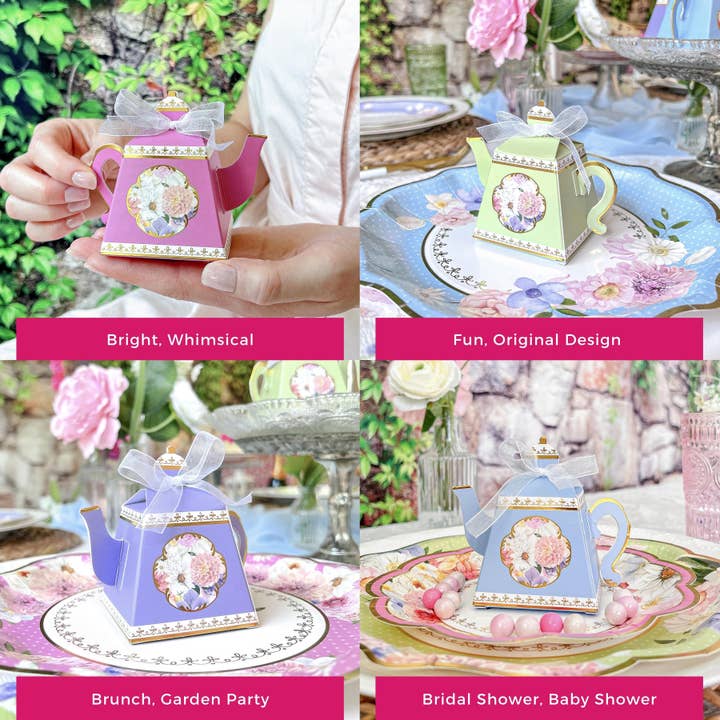 Kate Aspen - Wholesale Party Favor Bag/Box - Tea Time Party Favor Box - Assorted (Set of 24)