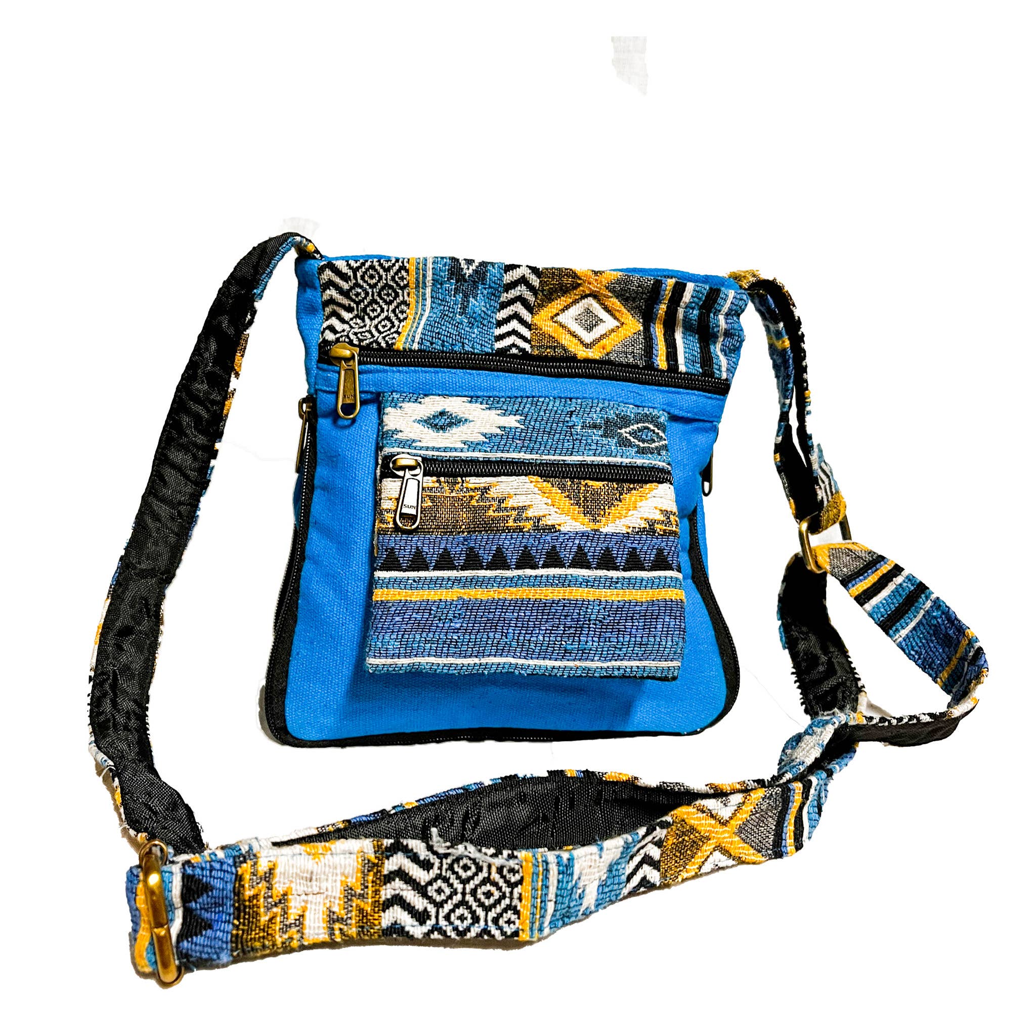 Zumki - Wholesale Crossbody Bag - Women's - Sage Geo Print Cotton Crossbody Expandable bag2
