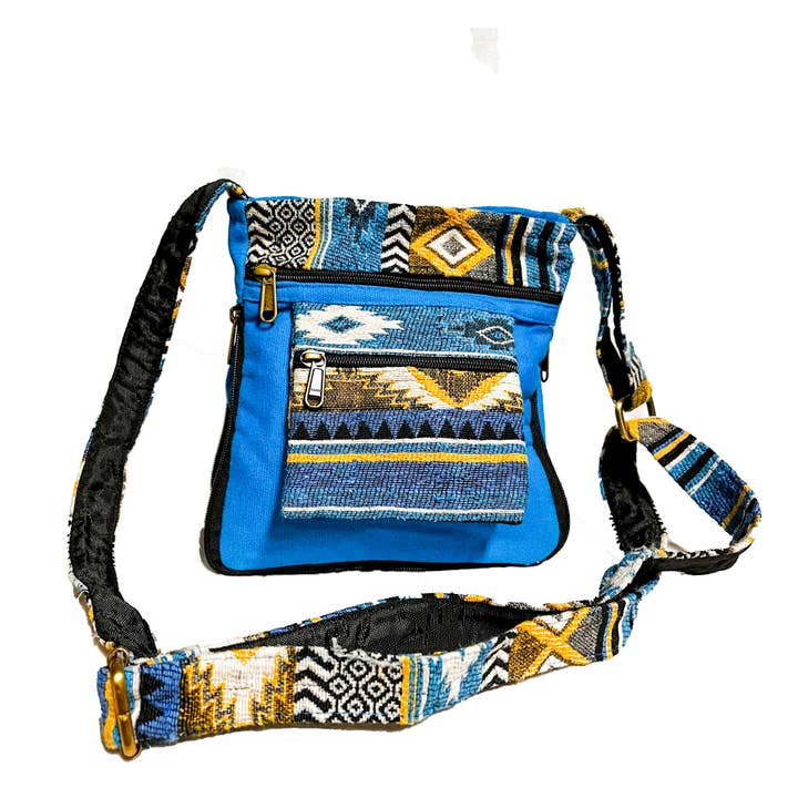 Zumki - Wholesale Crossbody Bag - Women's - Sage Geo Print Cotton Crossbody Expandable bag2