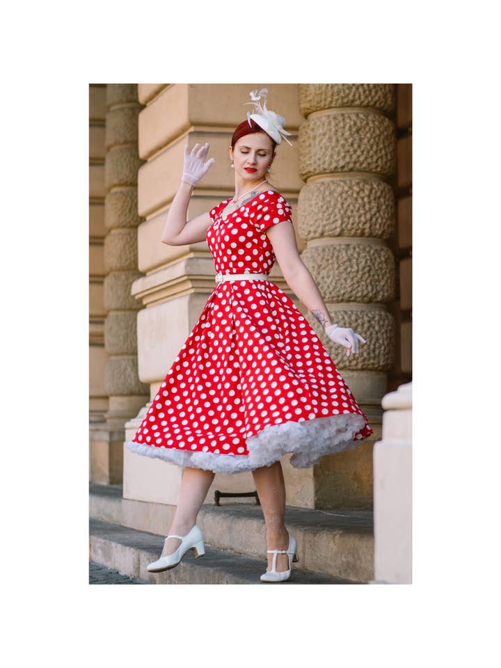 Dolly & Dotty – wholesale Dress – Women's – Vintage-Inspired Swing Dress in Red & White Polka Dot
