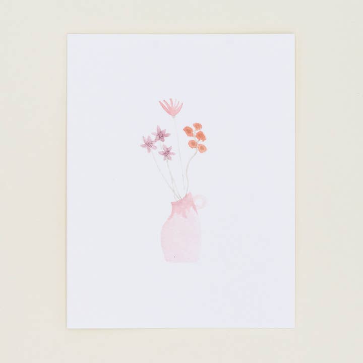Hand-Illustrated Drip Vase Everyday Greeting Card for wholesale by Tiny Wolf Studio