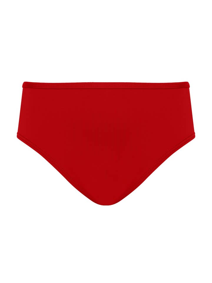Red UPF50+ Girls Bikini Bottom for wholesale by Daring Littles