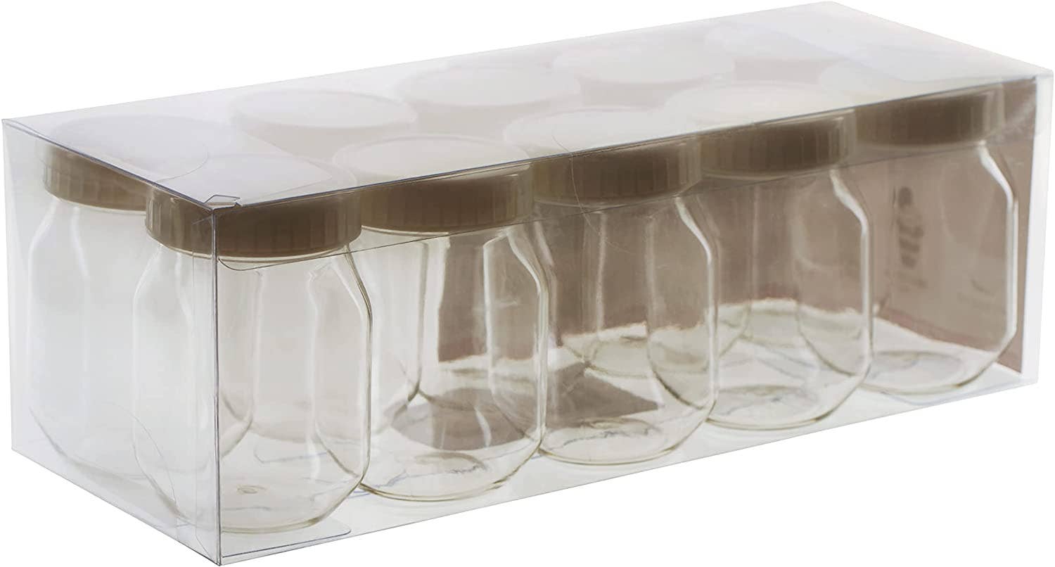EcoQuality - Wholesale Jar - 4 Oz Clear Plastic Mason Jars with Ribbed Liner Screw On Lid5