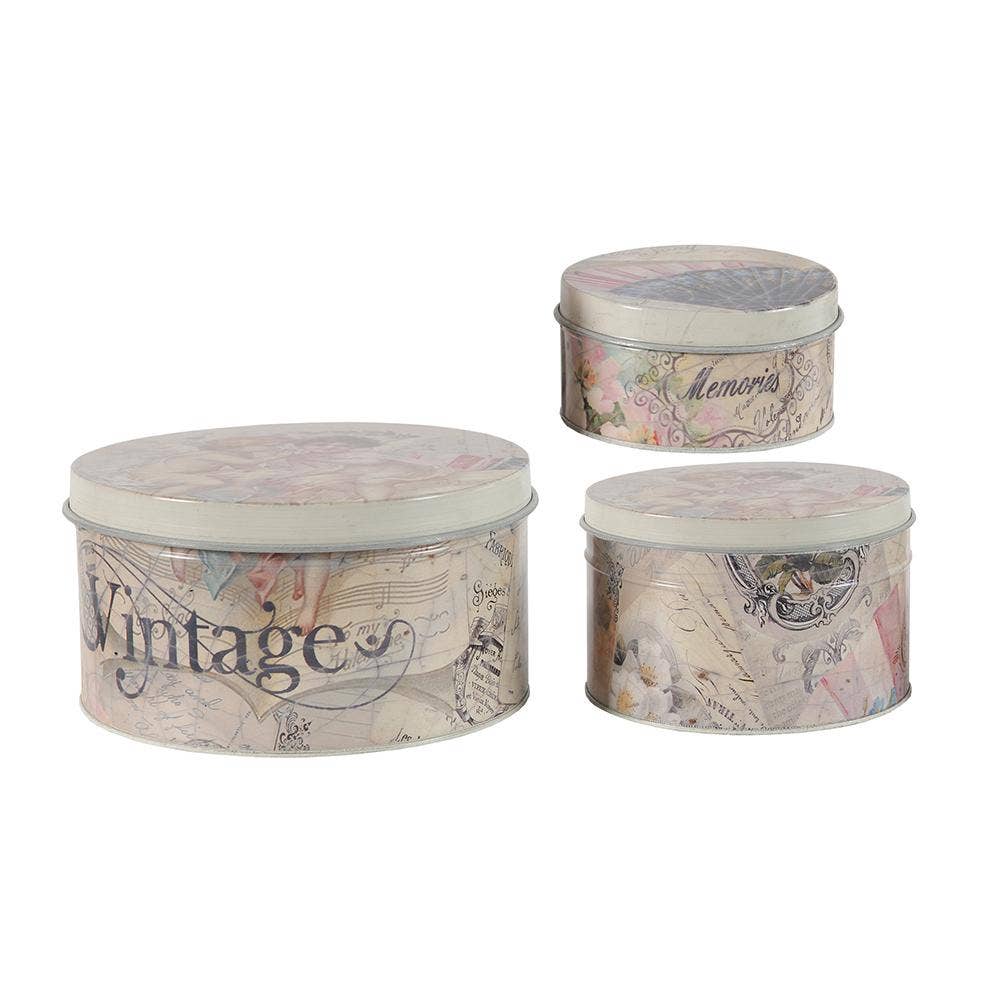 A&B Home Group Inc. - Wholesale Decorative Box - S/3 Decorative Tin Boxes - Cream0