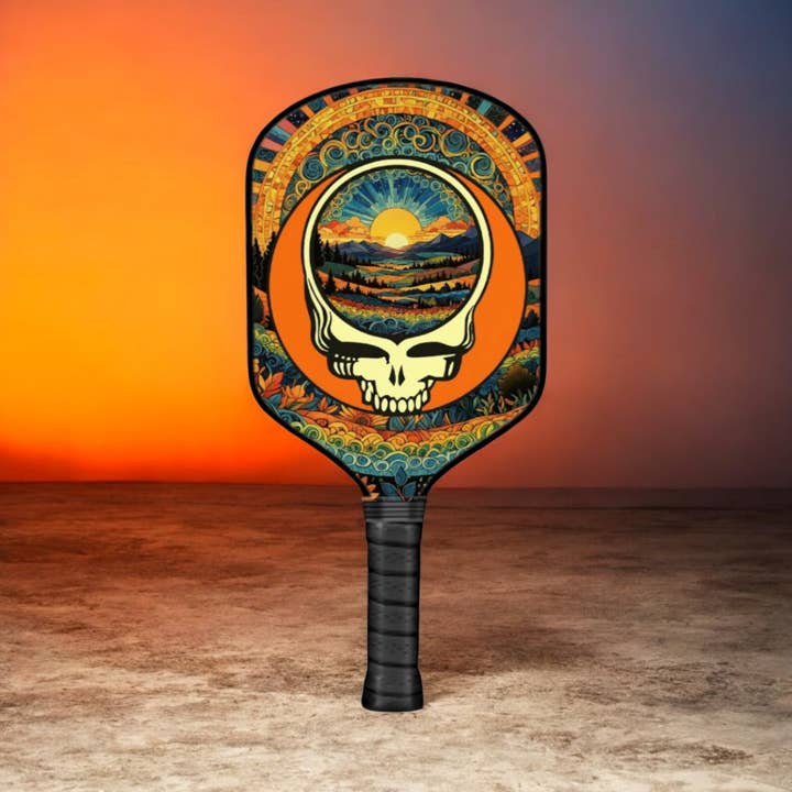 Grateful Dead Drops - Sunset Stealie - Pickleball Paddle for wholesale by The Mad Pickler