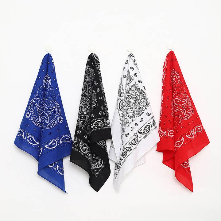 MKS America - Wholesale Bandana - Women's - Boho fancy Paisley Print cotton Bandana -22*22inches