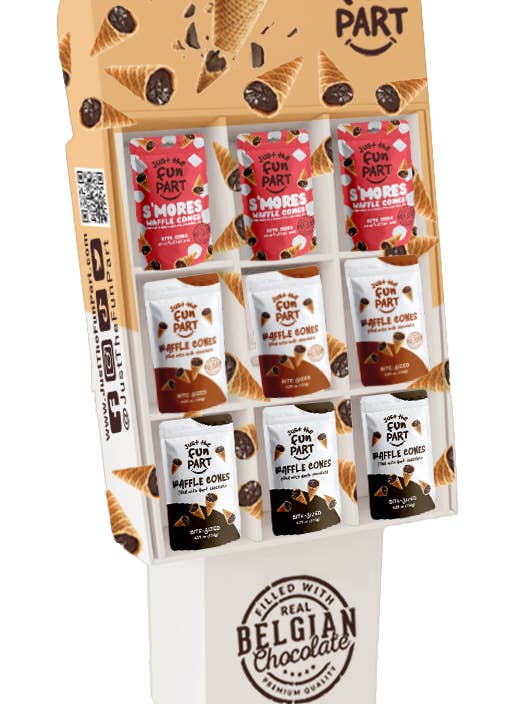 Just The Fun Part-Mixed 63ct Shippers (Milk/S'mores/Dark) for wholesale by Just the Fun Part