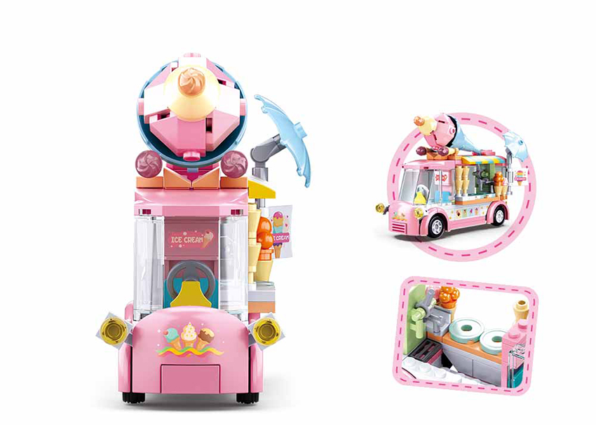 Sluban Europe BV - Wholesale Toy Set - Kids - M38-B0993A/Girl's Dream ice cream truck4