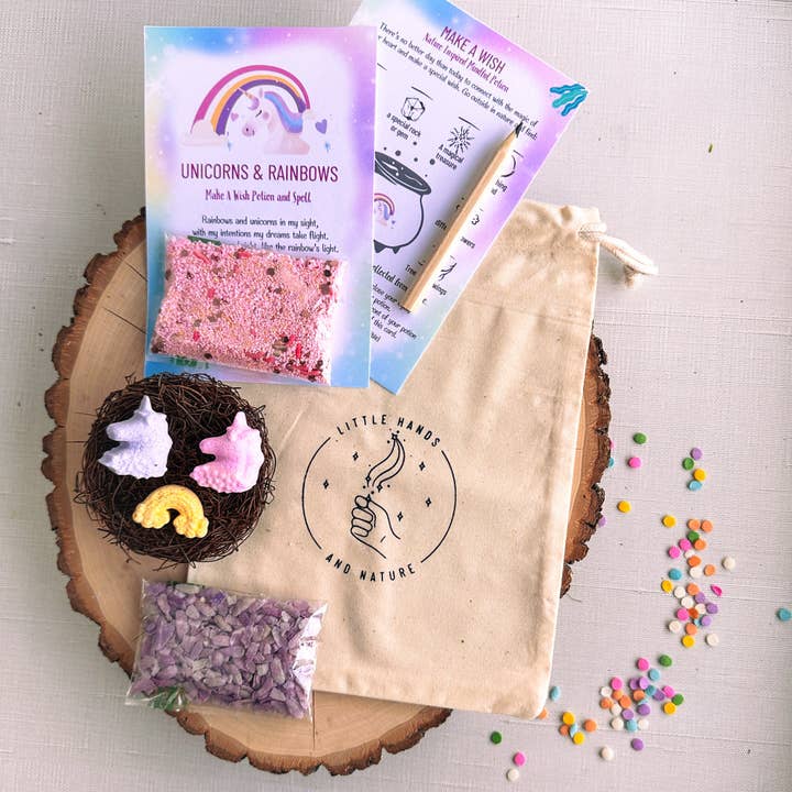 Bolsa de pociones de unicornios y arcoíris - Recuerdo de fiesta para venta al por mayor de Little Hands and Nature