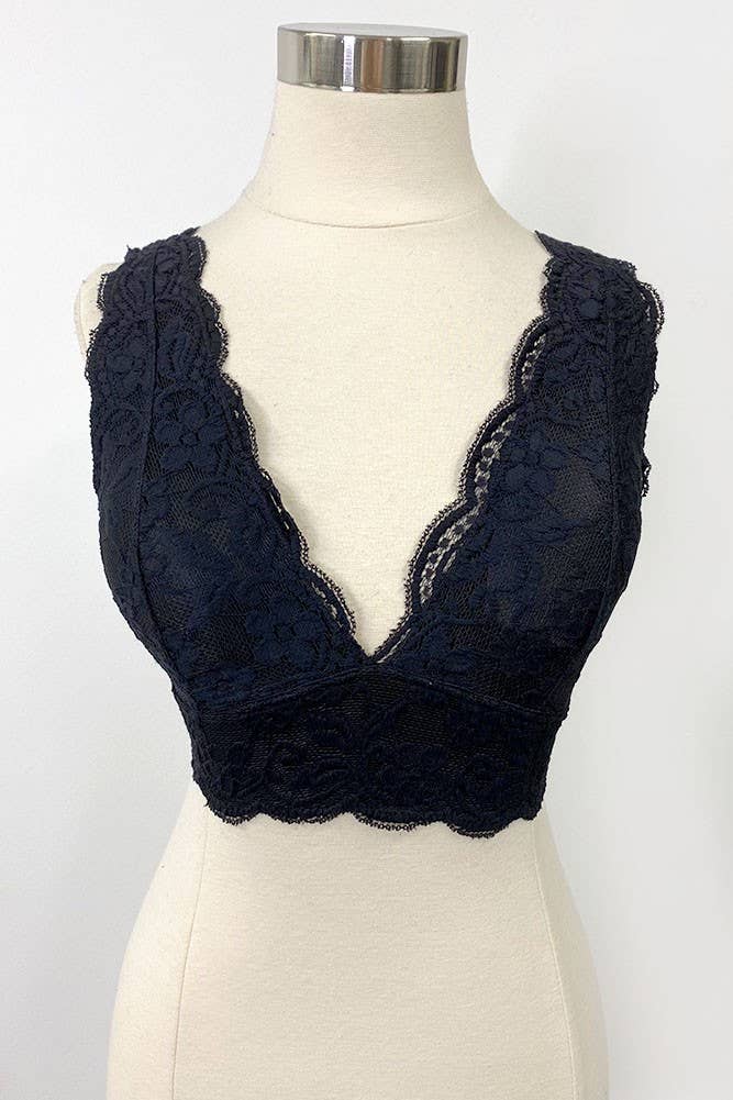 Hana - Vendita all'ingrosso Bralette - Donna - Bralette in pizzo morbida ed elegante con imbottiture rimovibili (6 pezzi)