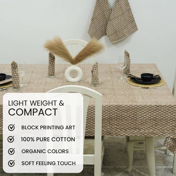 Fabdivine - Wholesale Tablecloth - Artfully Hand Block Printed Table Cloth -Tarangini6