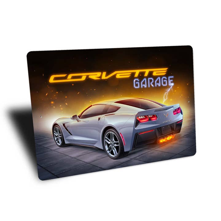 Lizton Sign Shop, Inc - Wholesale Sign - Corvette Garage Metal Sign