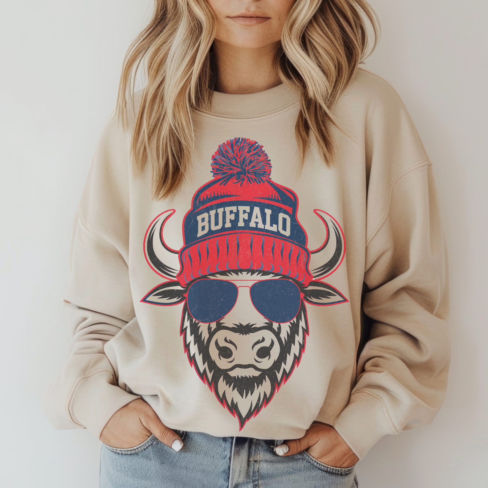 Hello Team Spirit - Wholesale Graphic Sweatshirt - Women's - Buffalo Sweatshirt2