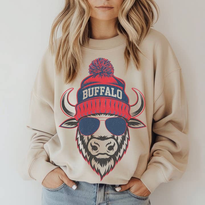 Hello Team Spirit - Wholesale Graphic Sweatshirt - Women's - Buffalo Sweatshirt2
