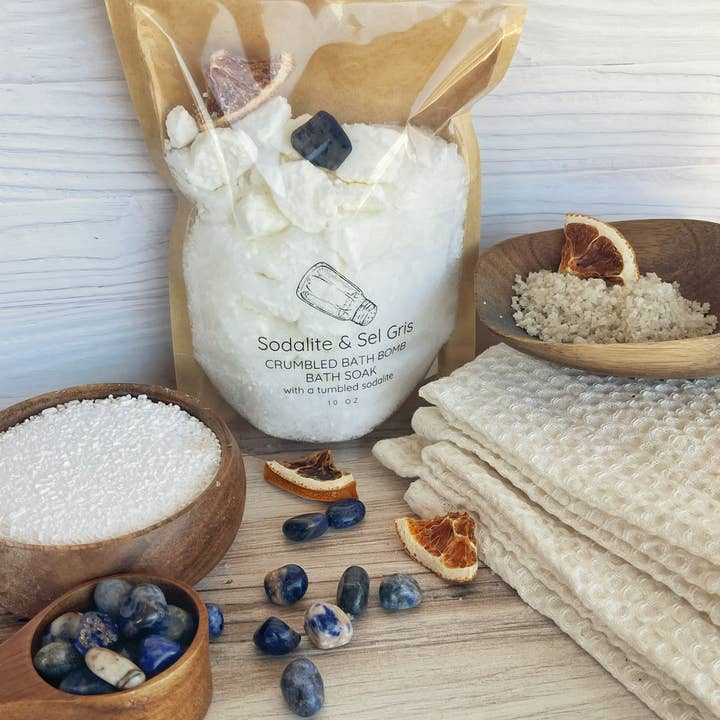 Rage Gems & Jewelry - Wholesale Bath soak/milk - Sodalite & Sel Gris Crumbled Bath Bomb Bath Soak6
