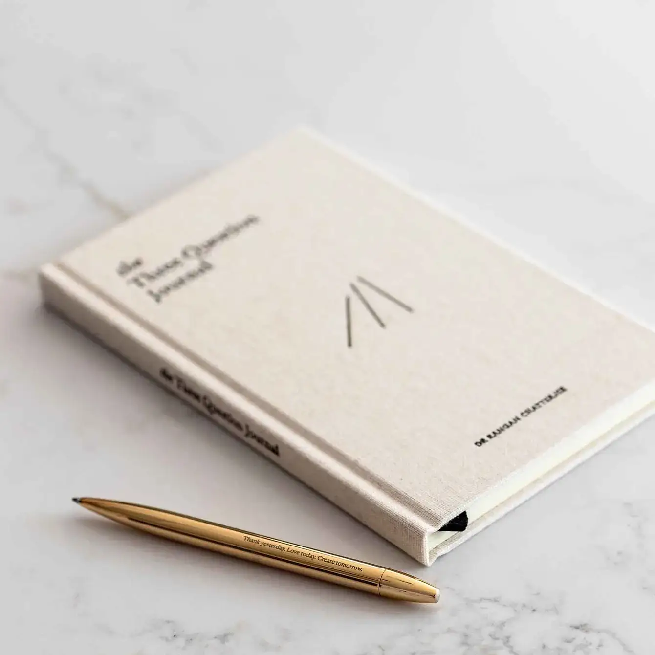 Intelligent Change - Wholesale Journal/Diary - The Three Question Journal Linen - Daily Guided Wellbeing3