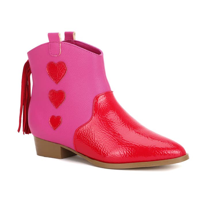 Pink Red Miss Dallas Heart Western Cowgirl Boot in Pink/Red for wholesale on Faire