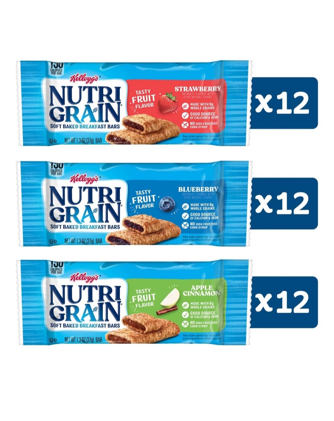 Majestic Wholesale - Wholesale Snack Bar - Nutri-Grain Bars Variety Pack, 1.3 oz, 36-Count1